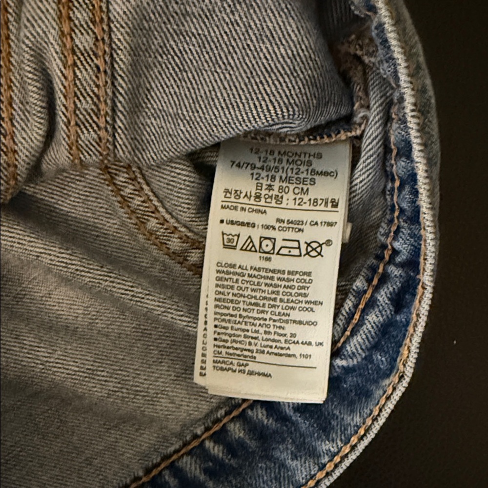 GAP Kids Light Blue Jean Jacket 12-18 months - Picture 5 of 5